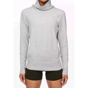 Lululemon High Lines Cowl Neck Pullover Heathered Gray Sweatshirt Women's 6US